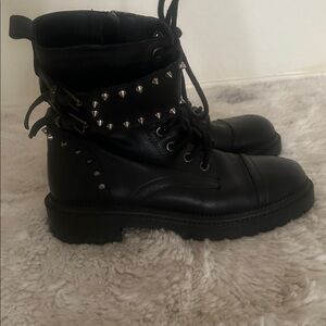 Black Studded Combat Boots